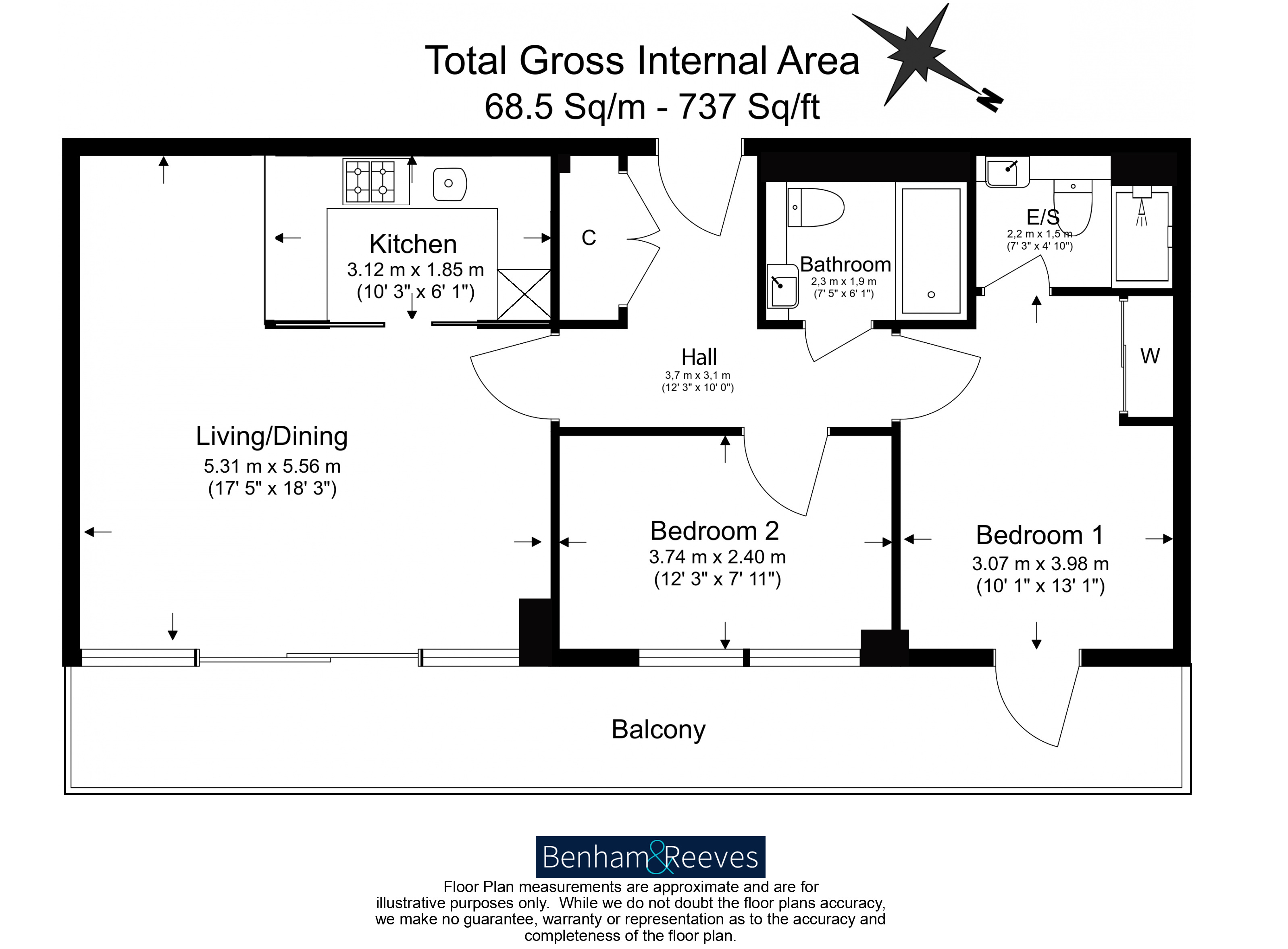 2  bedrooms flat to rent in Longfield Avenue, Ealing, W5-Floorplan