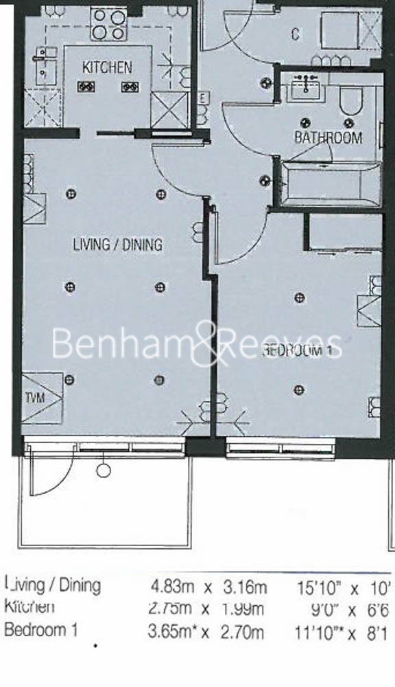 1 bedroom flat to rent in Dickens Yard, Ealing, W5-Floorplan