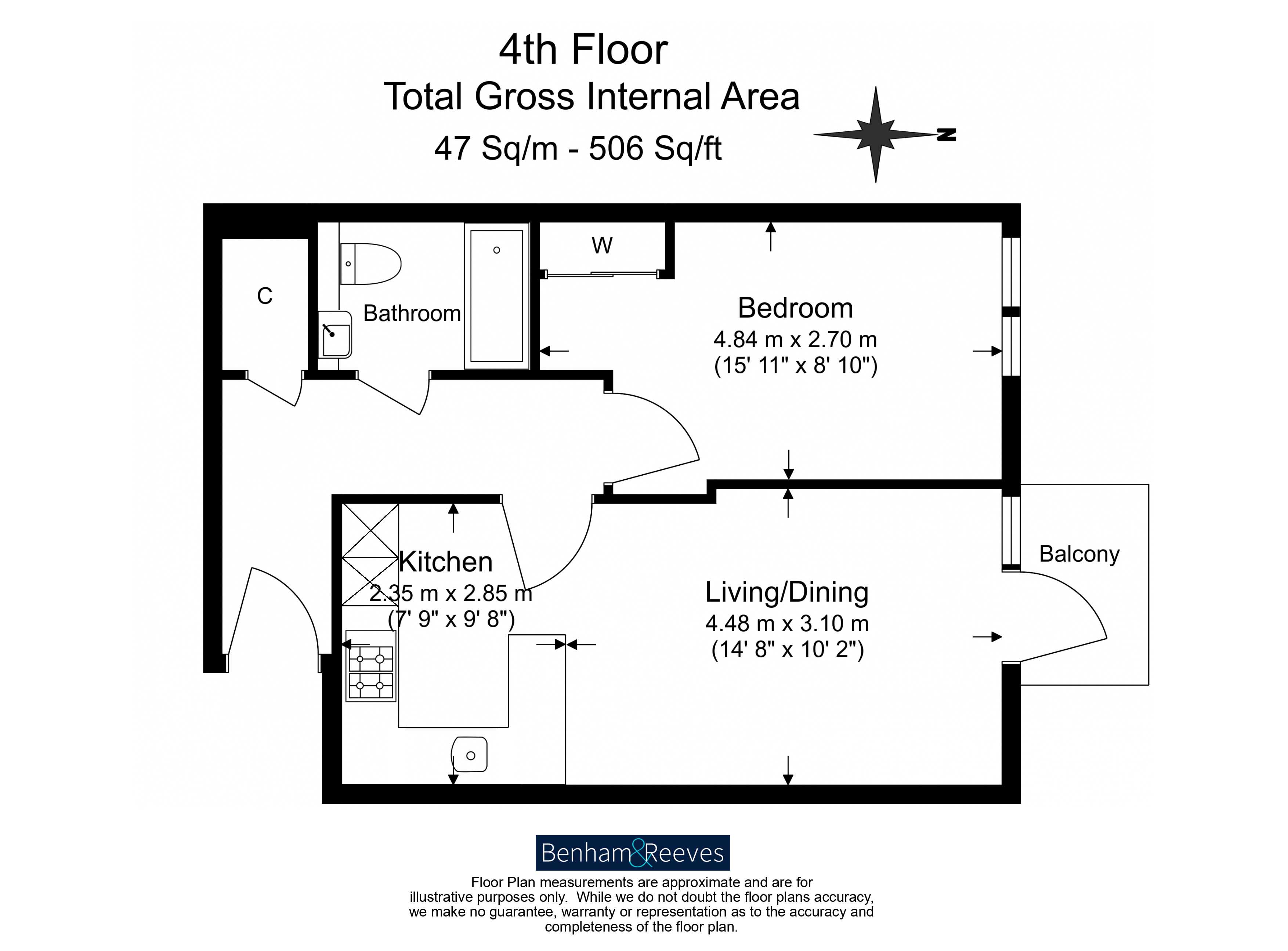 1 bedroom  for sale in Longfield Avenue, Ealing, W5-Floorplan