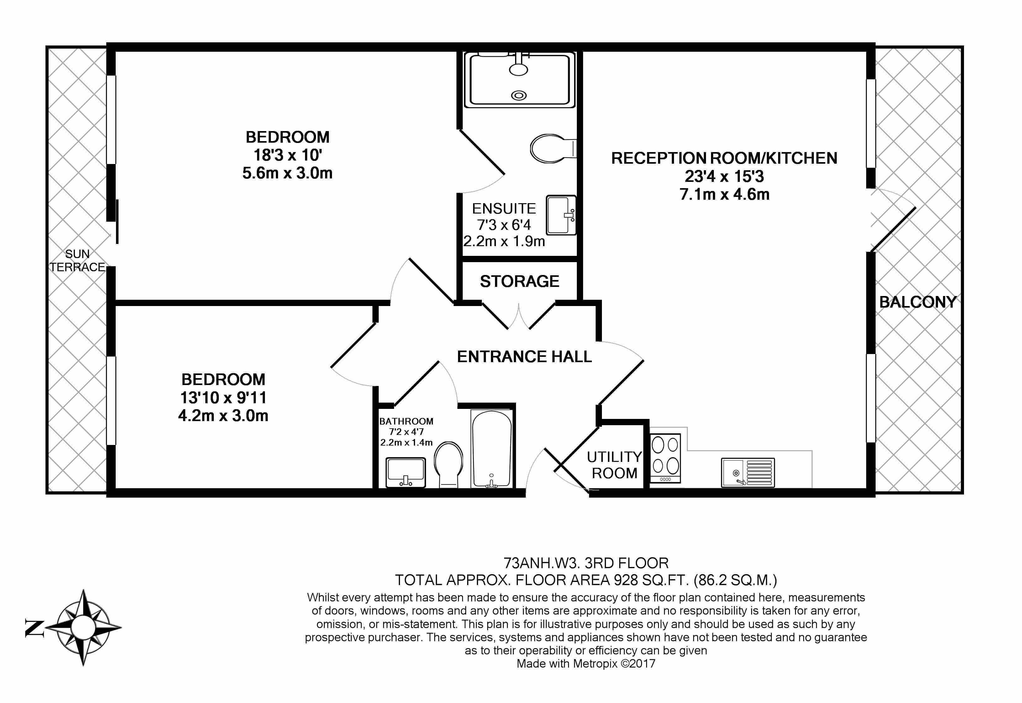 2  bedrooms flat to rent in Bromyard Avenue, Acton, W3-Floorplan