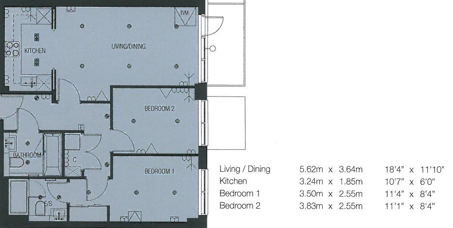 2  bedrooms flat to rent in Longfield Avenue, Ealing, W5-Floorplan