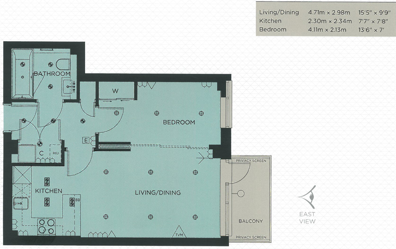 Studio flat to rent in Dickens Yard, Ealing, W5-Floorplan