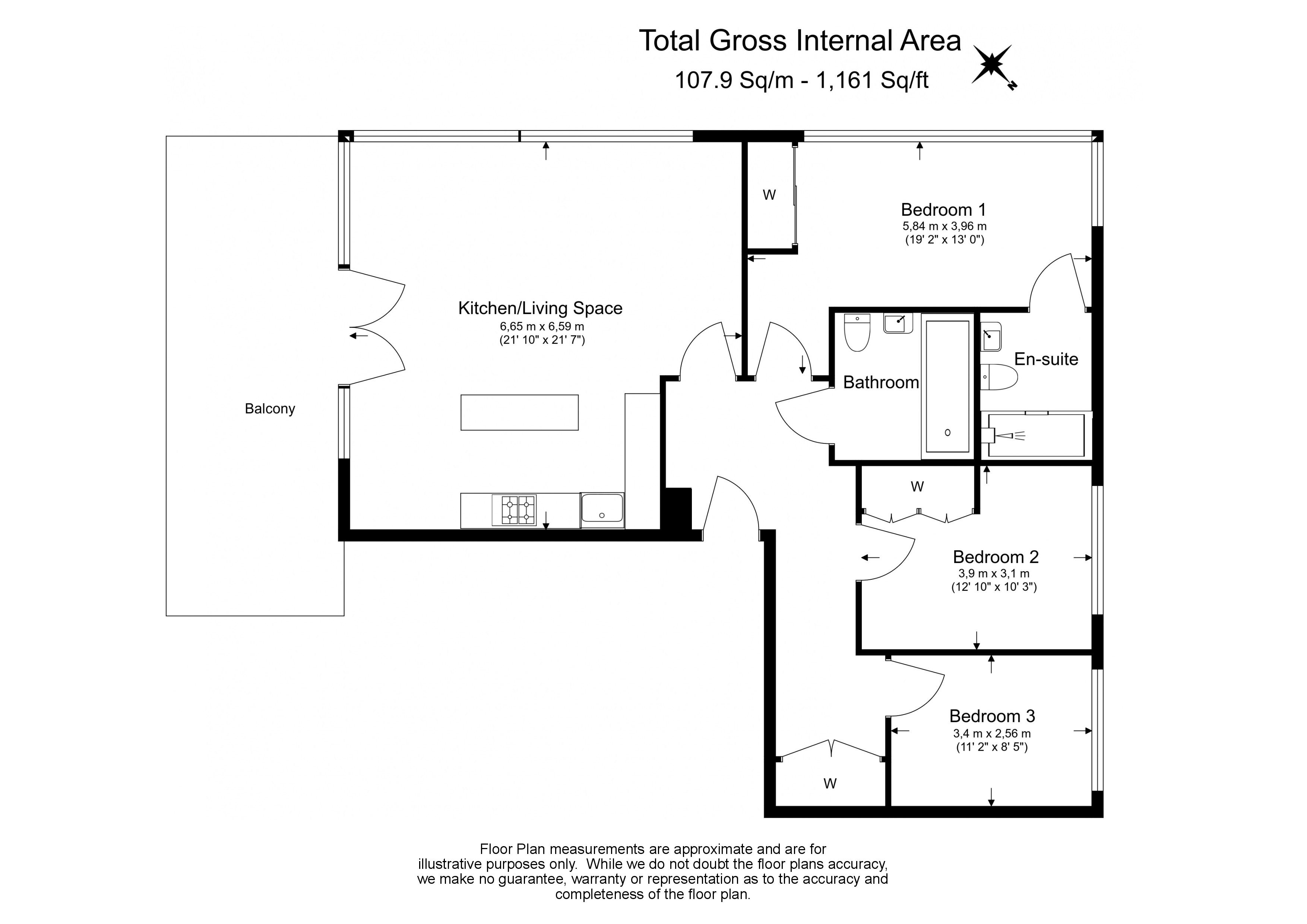 3  bedrooms flat to rent in Longfield Avenue, Ealing, W5-Floorplan