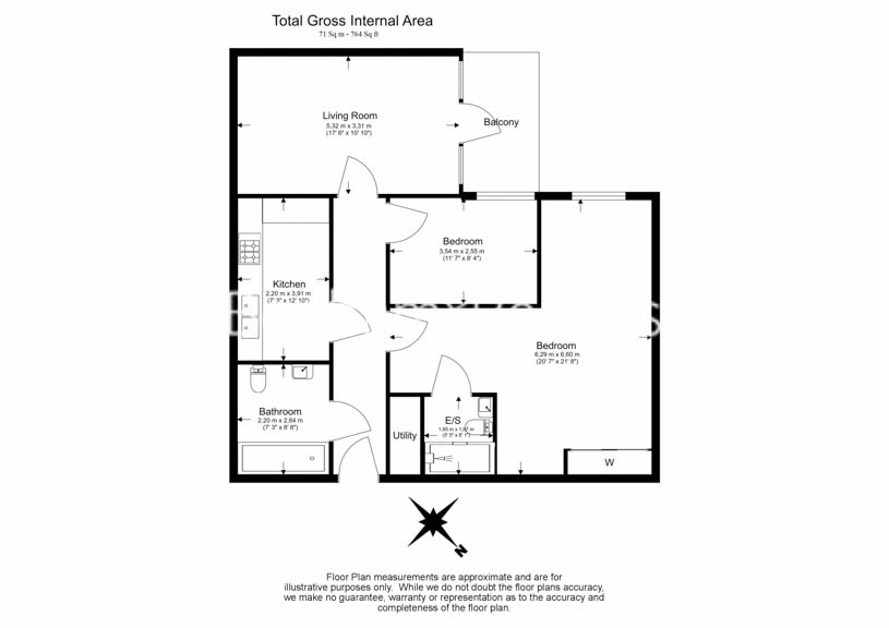 2  bedrooms flat to rent in Longfield Avenue, Ealing, W5-Floorplan