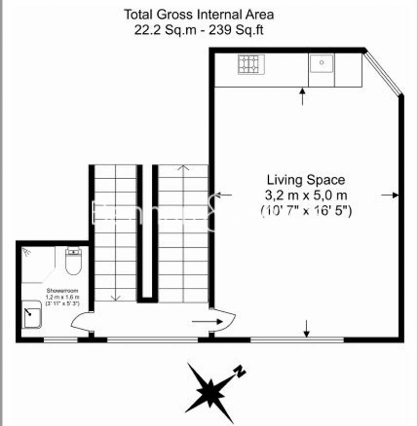 Studio flat to rent in Madeley Road, Ealing, W5-Floorplan