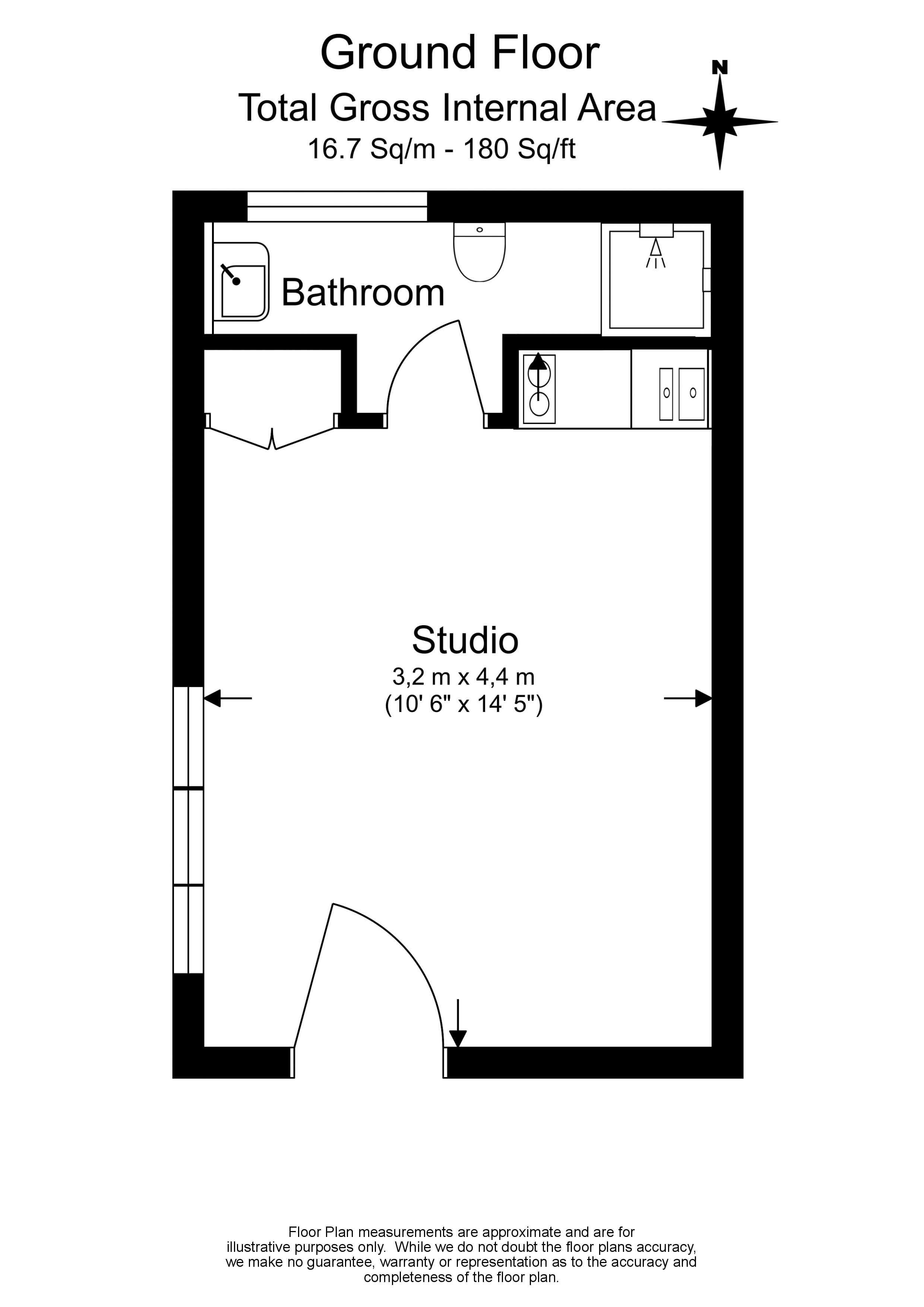 Studio flat to rent in Madeley Road, Ealing, W5-Floorplan