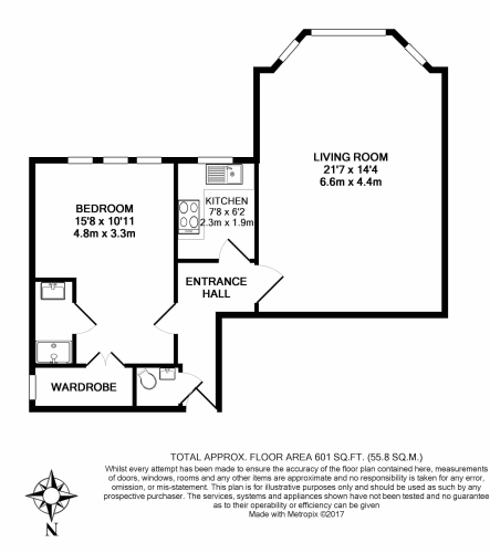 1 bedroom flat to rent in Madeley Road, Ealing, W5-Floorplan