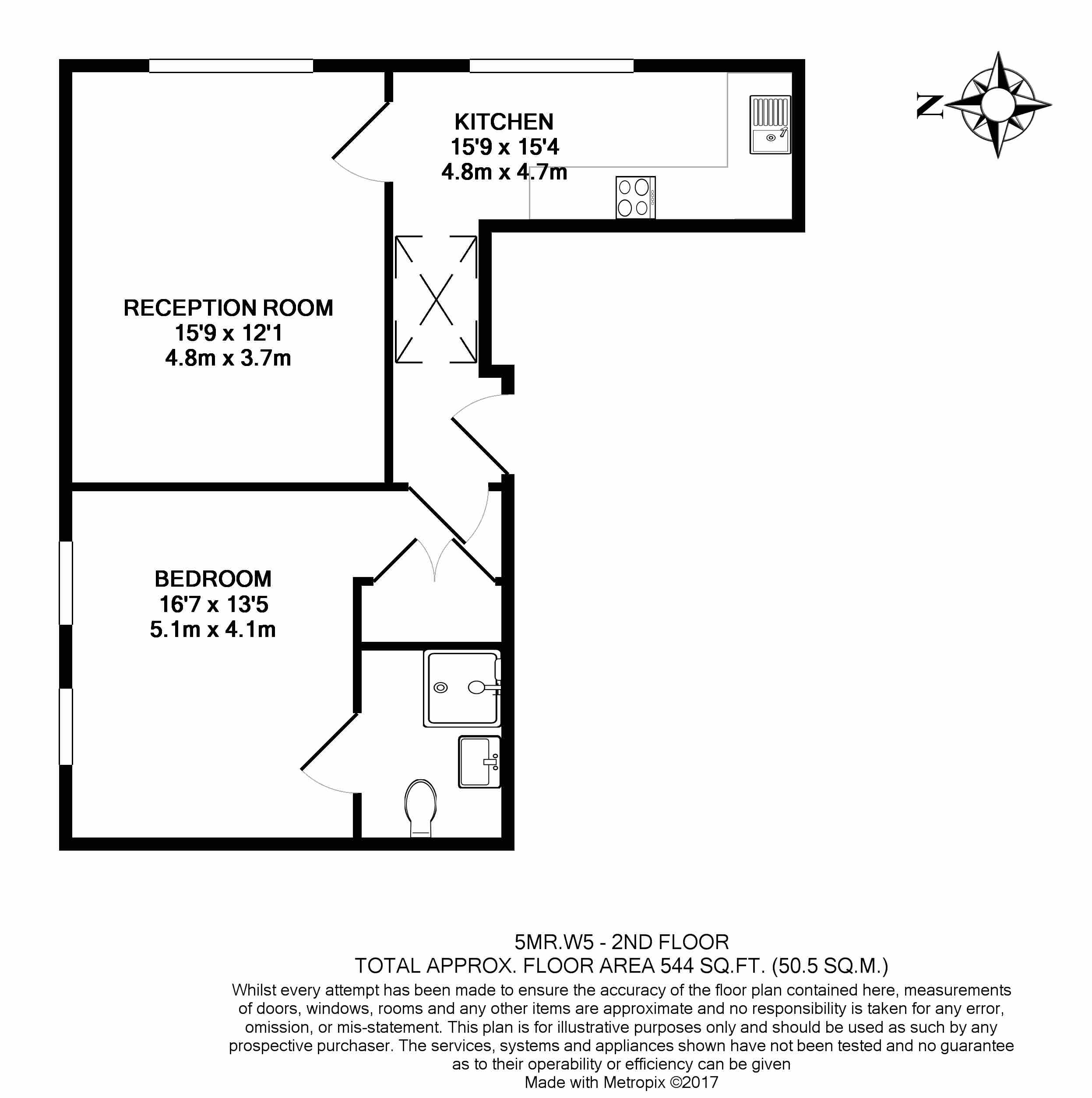 1  bedroom flat to rent in Madeley Road, Ealing, W5-Floorplan