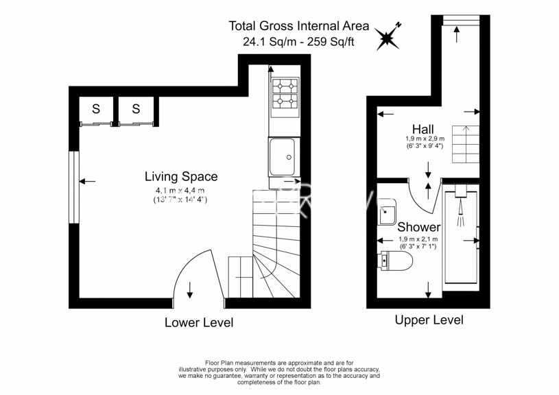 Studio flat to rent in Madeley Road, Ealing, W5-Floorplan