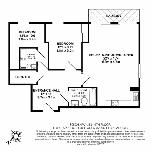 2 bedrooms flat to rent in Station Approach, Hayes, UB3-Floorplan