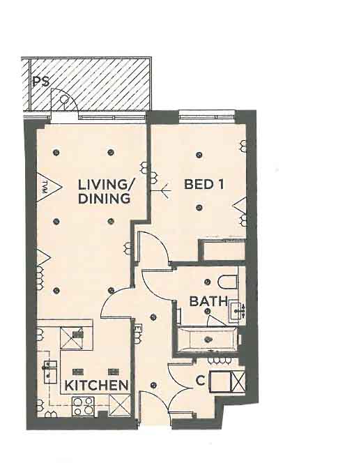 1 bedroom flat to rent in Longfield Avenue, Ealing, W5-Floorplan