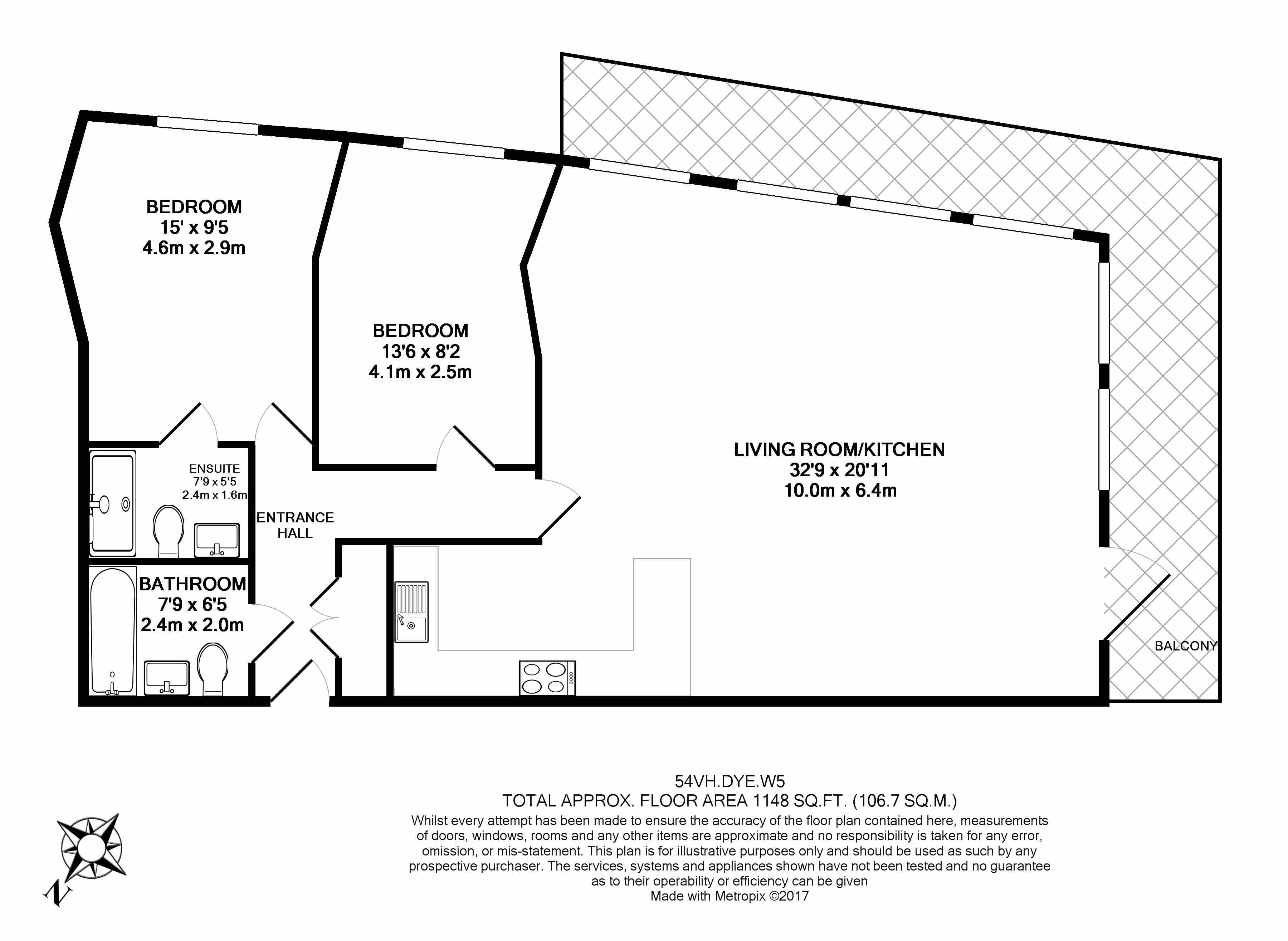 2  bedrooms flat to rent in Longfield Avenue, Ealing, W5-Floorplan