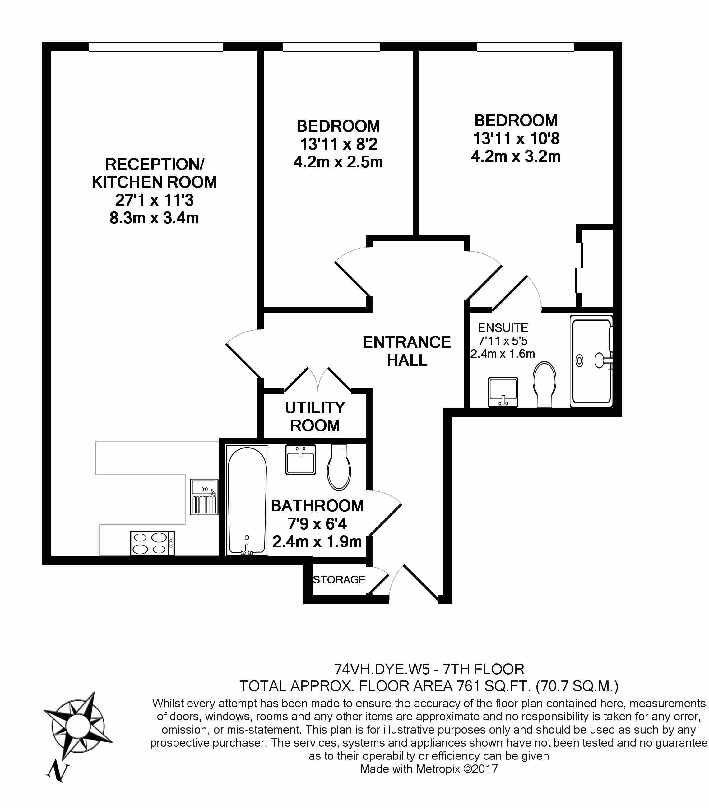 2 bedrooms flat to rent in Longfield Avenue, Ealing, W5-Floorplan