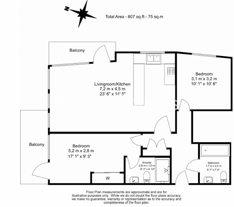 2 bedrooms flat to rent in Longfield Avenue, Ealing, W5-Floorplan