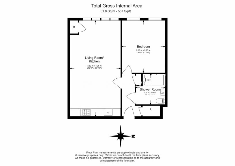 1  bedroom flat to rent in Waterloo Road, Uxbridge, UB8-Floorplan