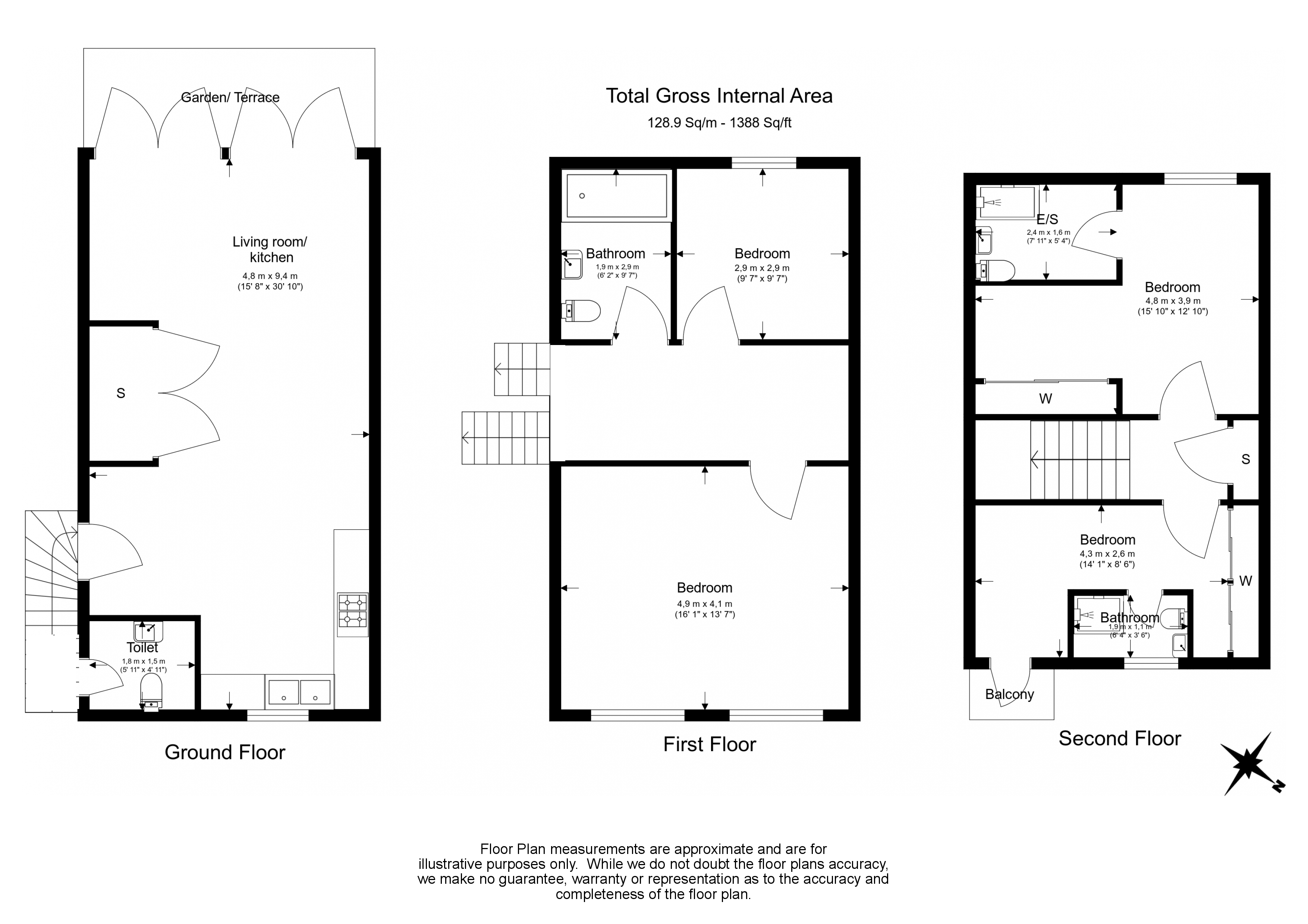 4  bedrooms house to rent in Seaford Road, Northfields, W13-Floorplan