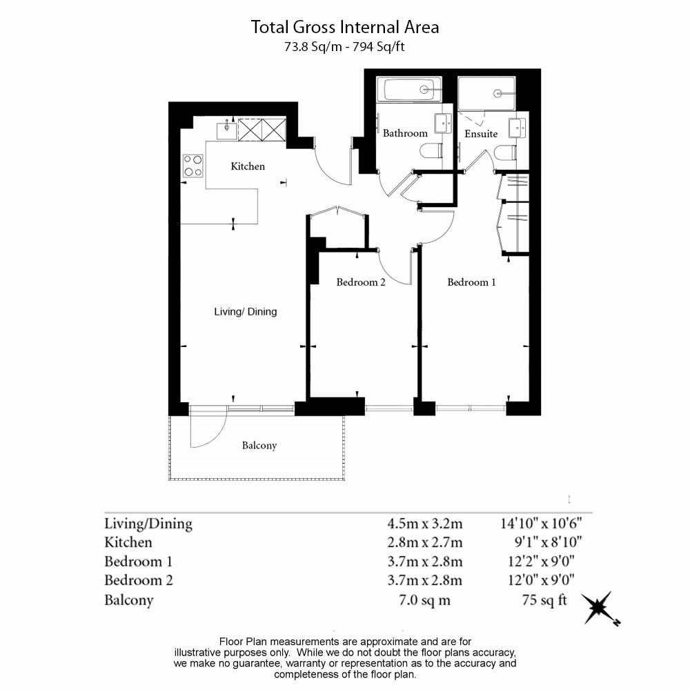 2  bedrooms flat to rent in Filmworks Walk, Ealing, W5-Floorplan