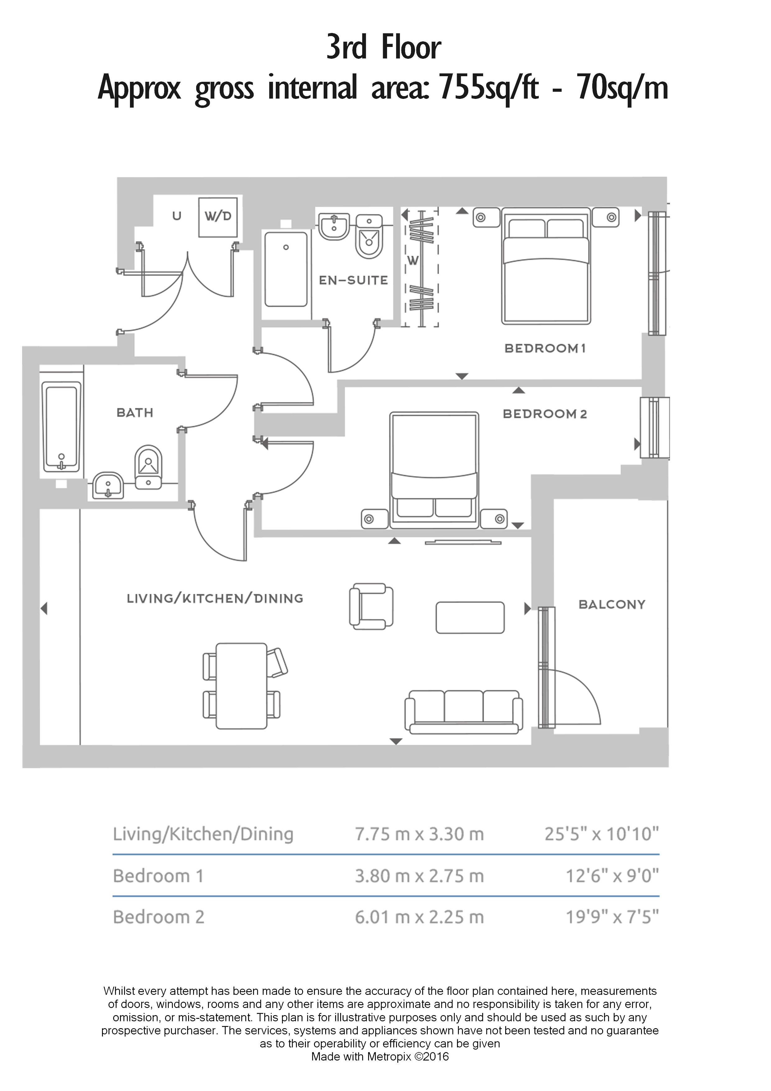 2 bedrooms flat to rent in Healum Avenue, Southall, UB2-Floorplan