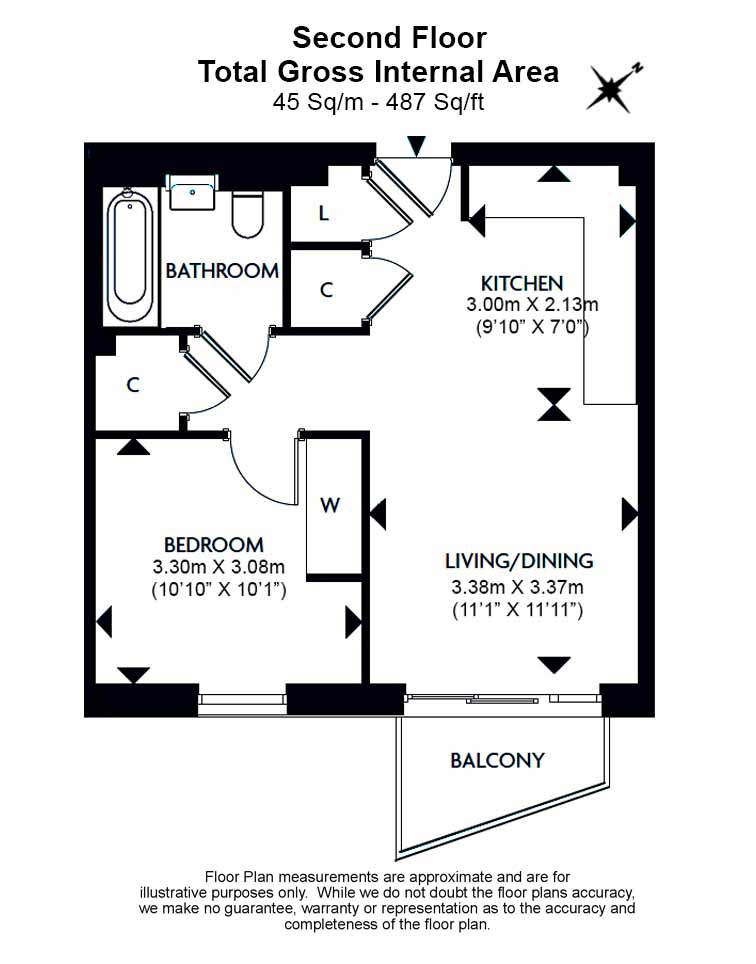 1  bedroom flat to rent in Memorial Avenue, Slough, SL1-Floorplan