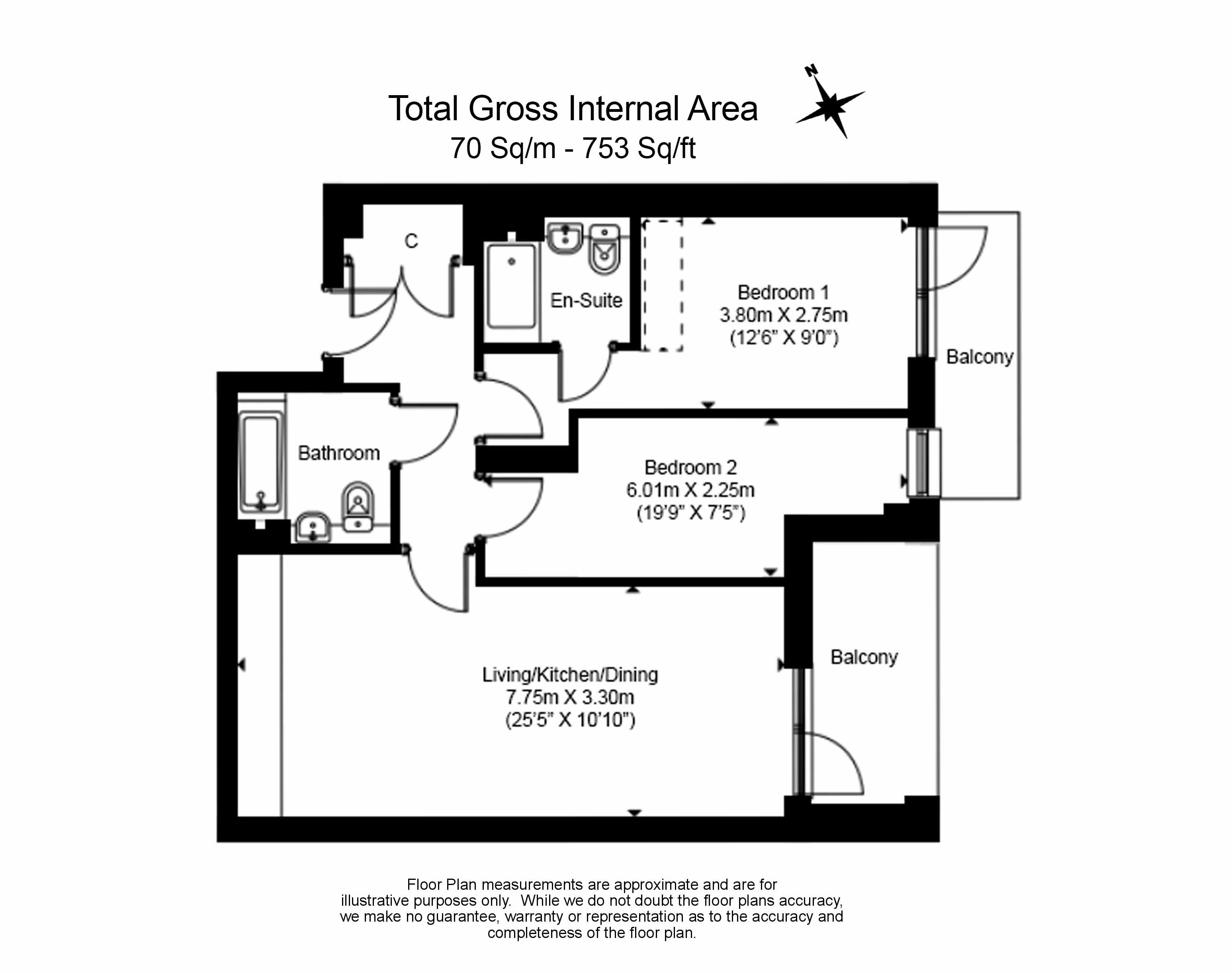 2  bedrooms flat to rent in Healum Avenue, Southall, UB1-Floorplan