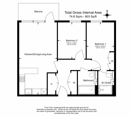 2 bedrooms flat to rent in Beresford Avenue, Wembley, HA0-Floorplan