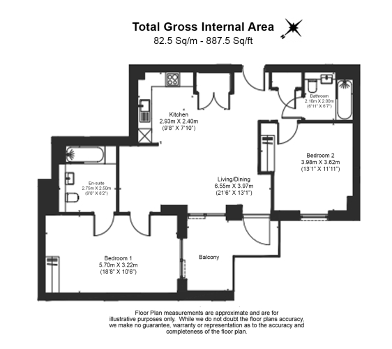 2  bedrooms flat to rent in East Acton Lane, Acton, W3-Floorplan