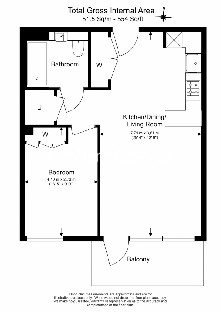1 bedroom flat to rent in Beresford Avenue, Wembley, HA0-Floorplan