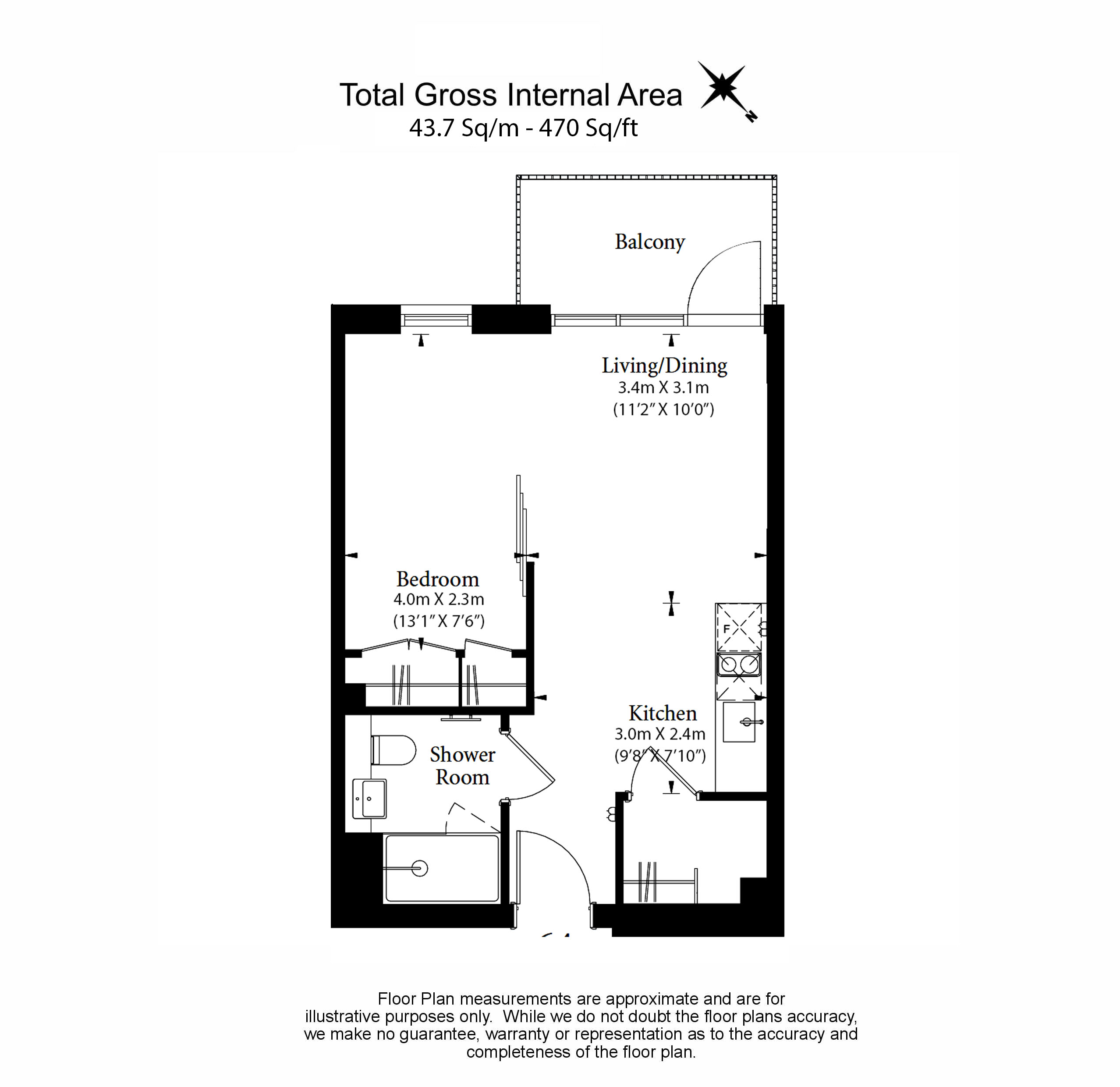 1 bedroom flat to rent in Filmworks Walk, Ealing, W5-Floorplan