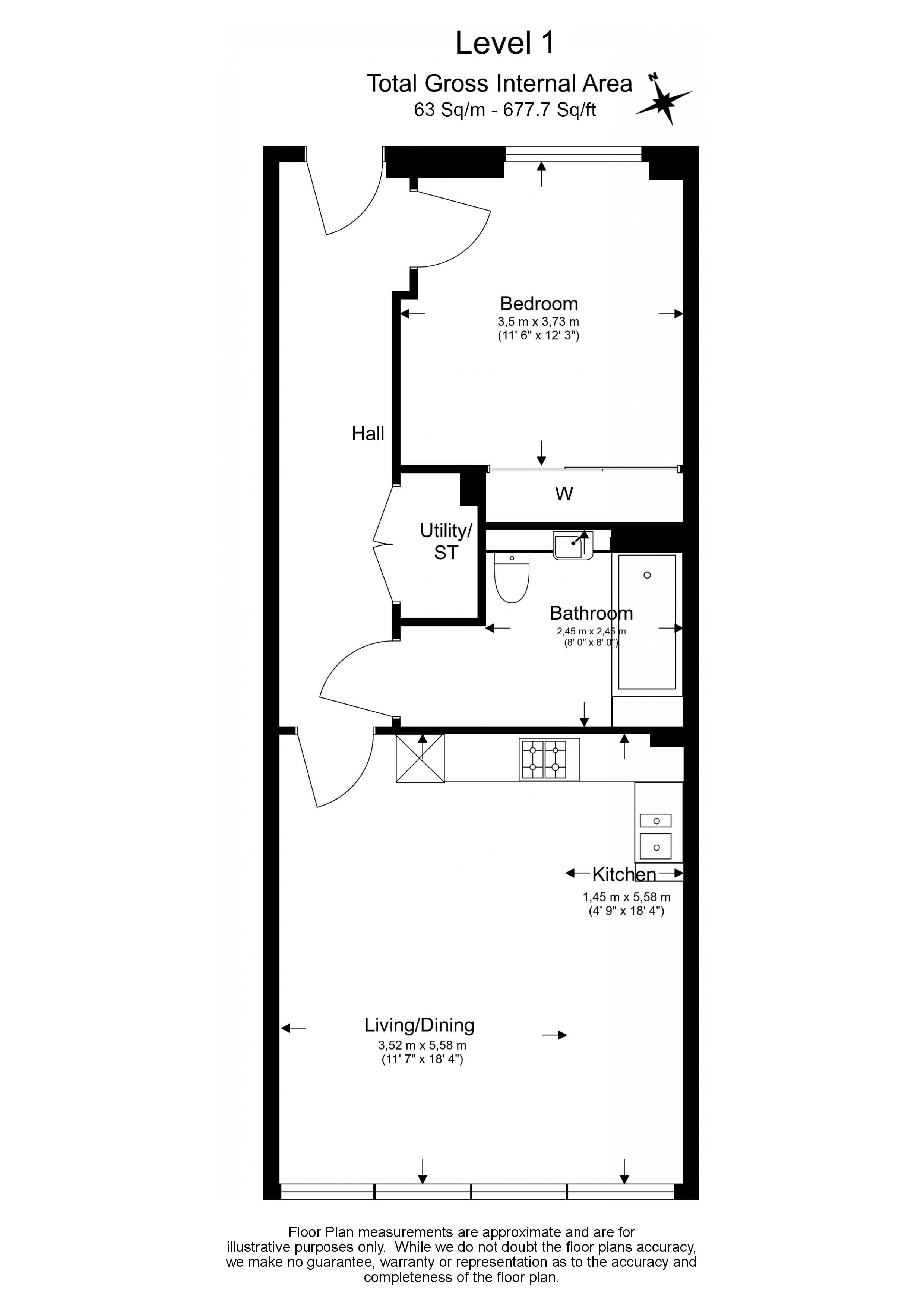 1  bedroom flat to rent in Carnation Gardens, Hayes, UB3-Floorplan