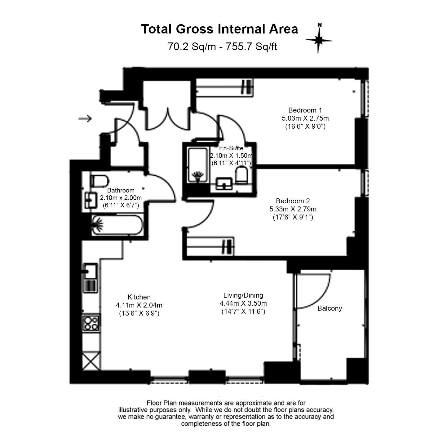 2 bedrooms flat to rent in East Acton Lane, Acton, W3-Floorplan
