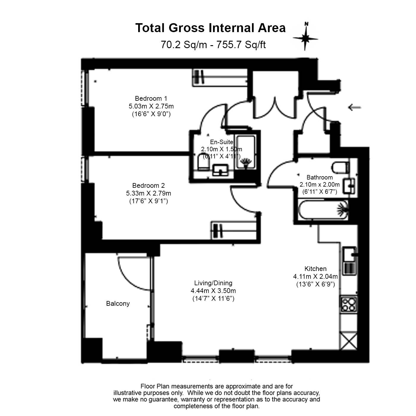 2  bedrooms flat to rent in East Acton Lane, Acton, W3-Floorplan