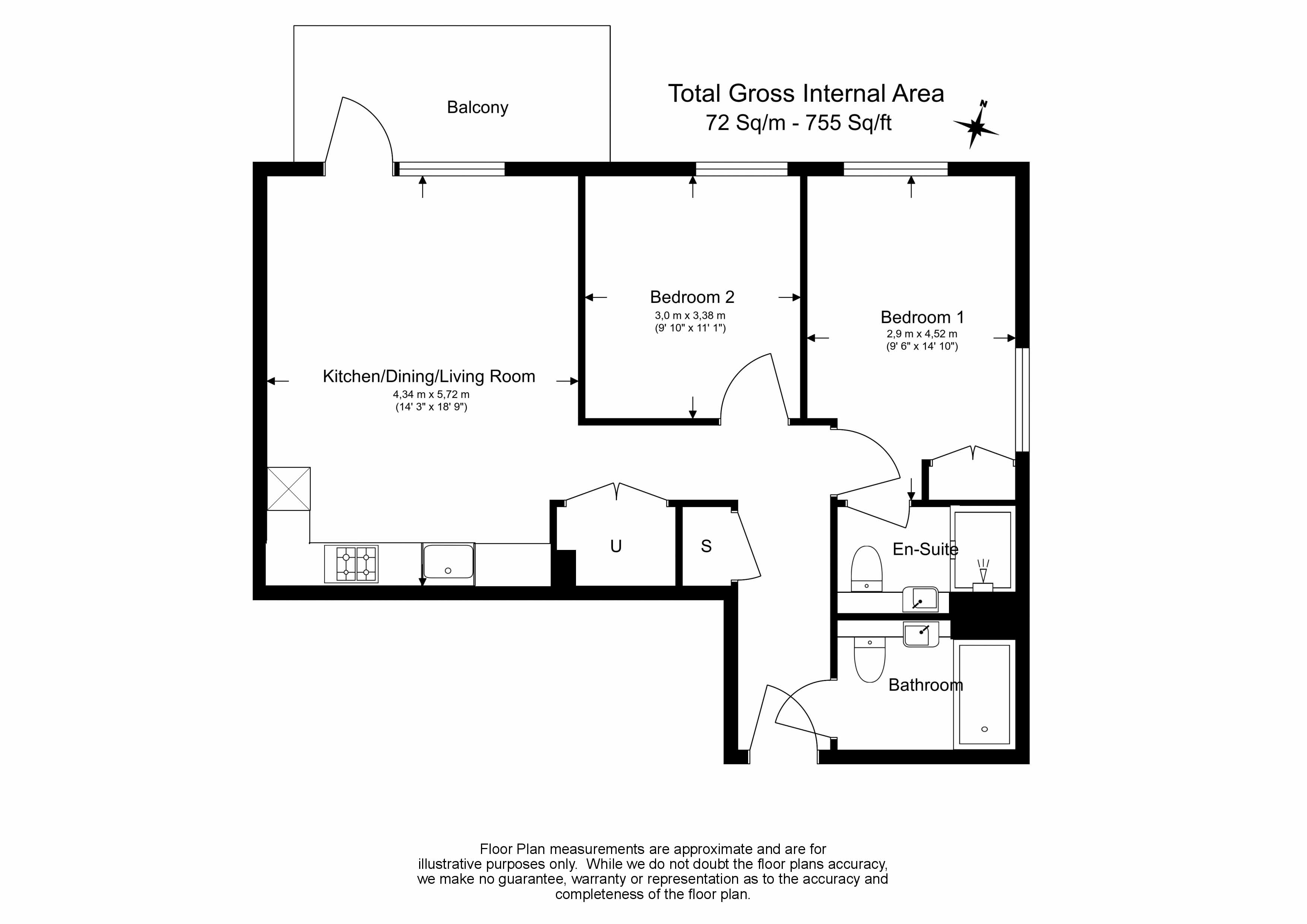 2 bedrooms flat to rent in Beresford Avenue, Wembley, HA0-Floorplan