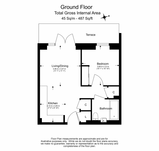 1 bedroom flat to rent in Memorial Avenue, Slough, SL1-Floorplan