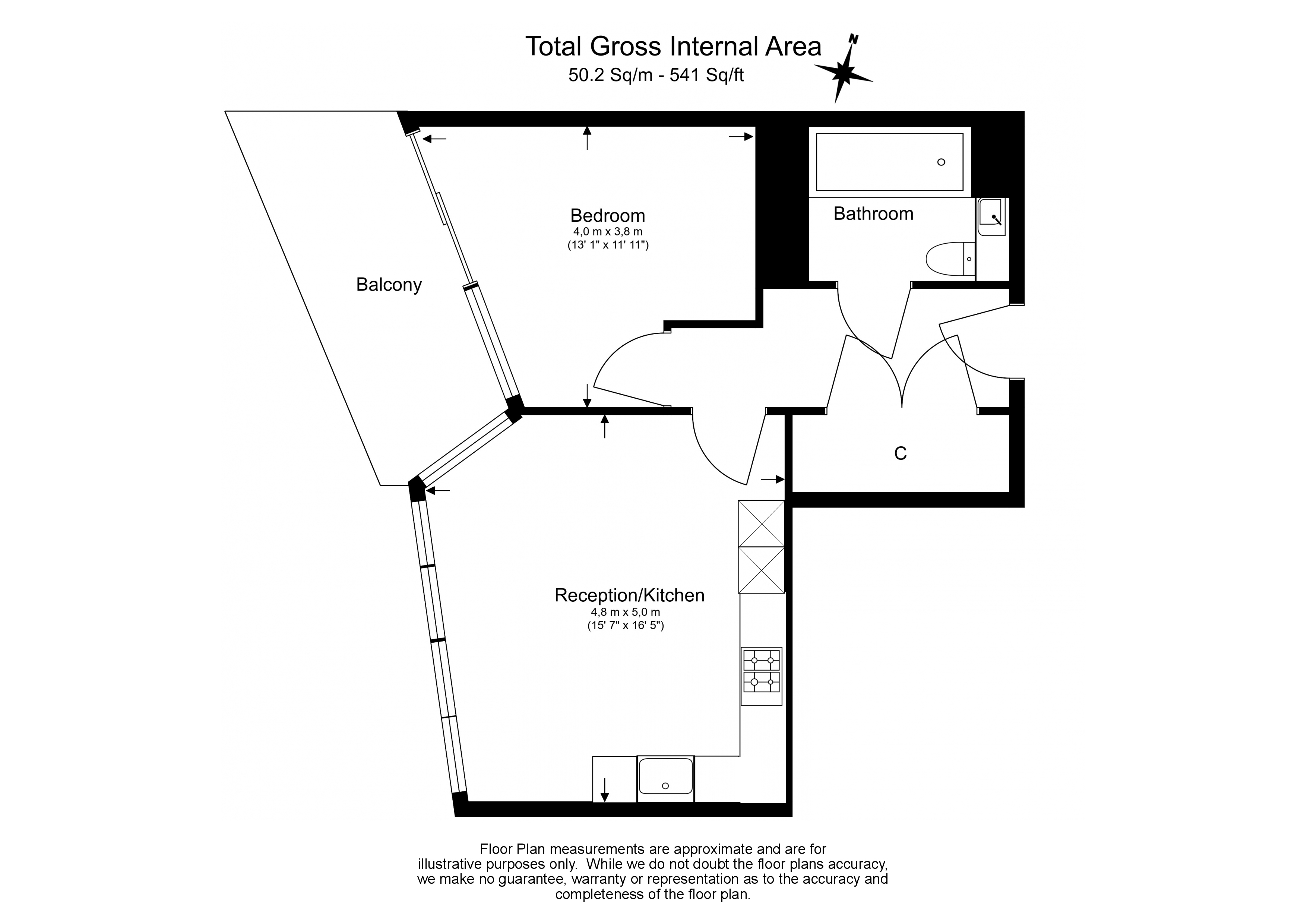 1  bedroom flat to rent in Portal Way, Acton, W3-Floorplan