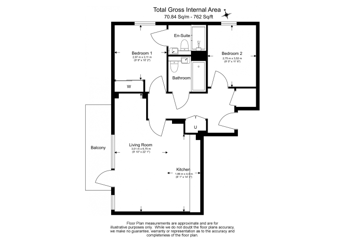 2 bedrooms flat to rent in Greenleaf Walk, Southall, UB1-Floorplan