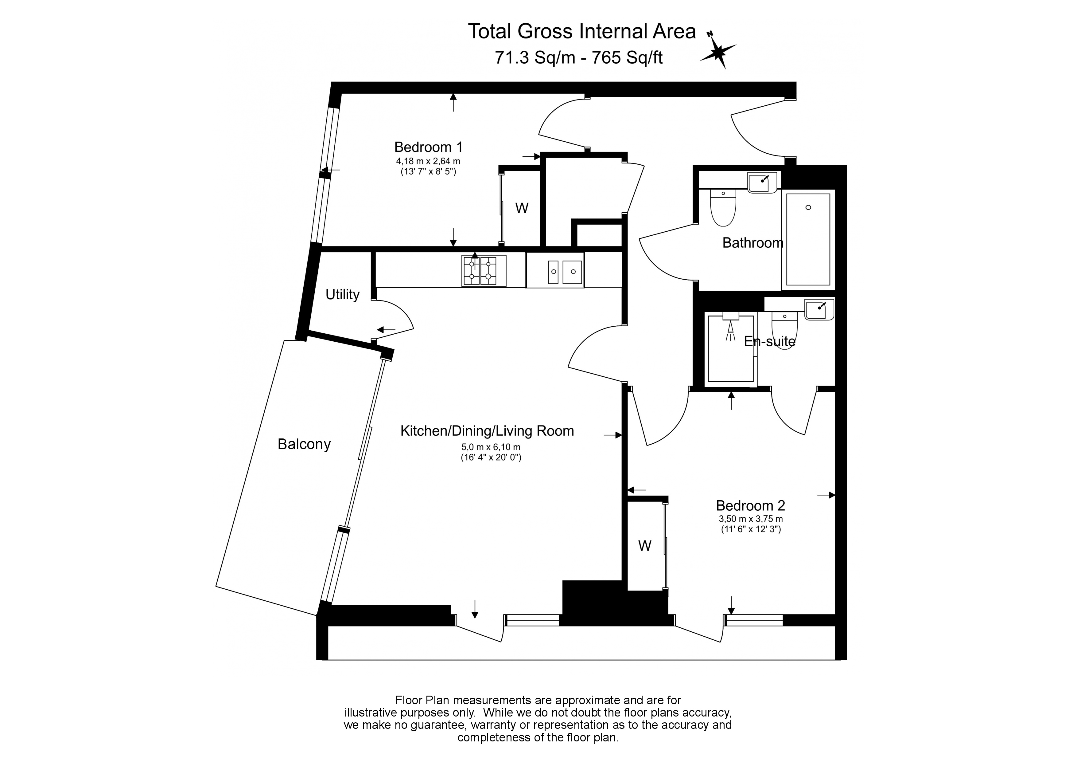 2  bedrooms flat to rent in Portal Way, Acton, W3-Floorplan