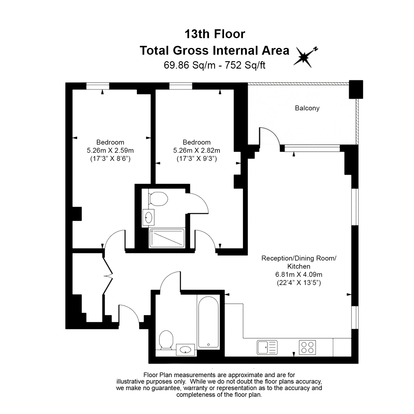 2  bedrooms flat to rent in East Acton Lane, Acton, W3-Floorplan