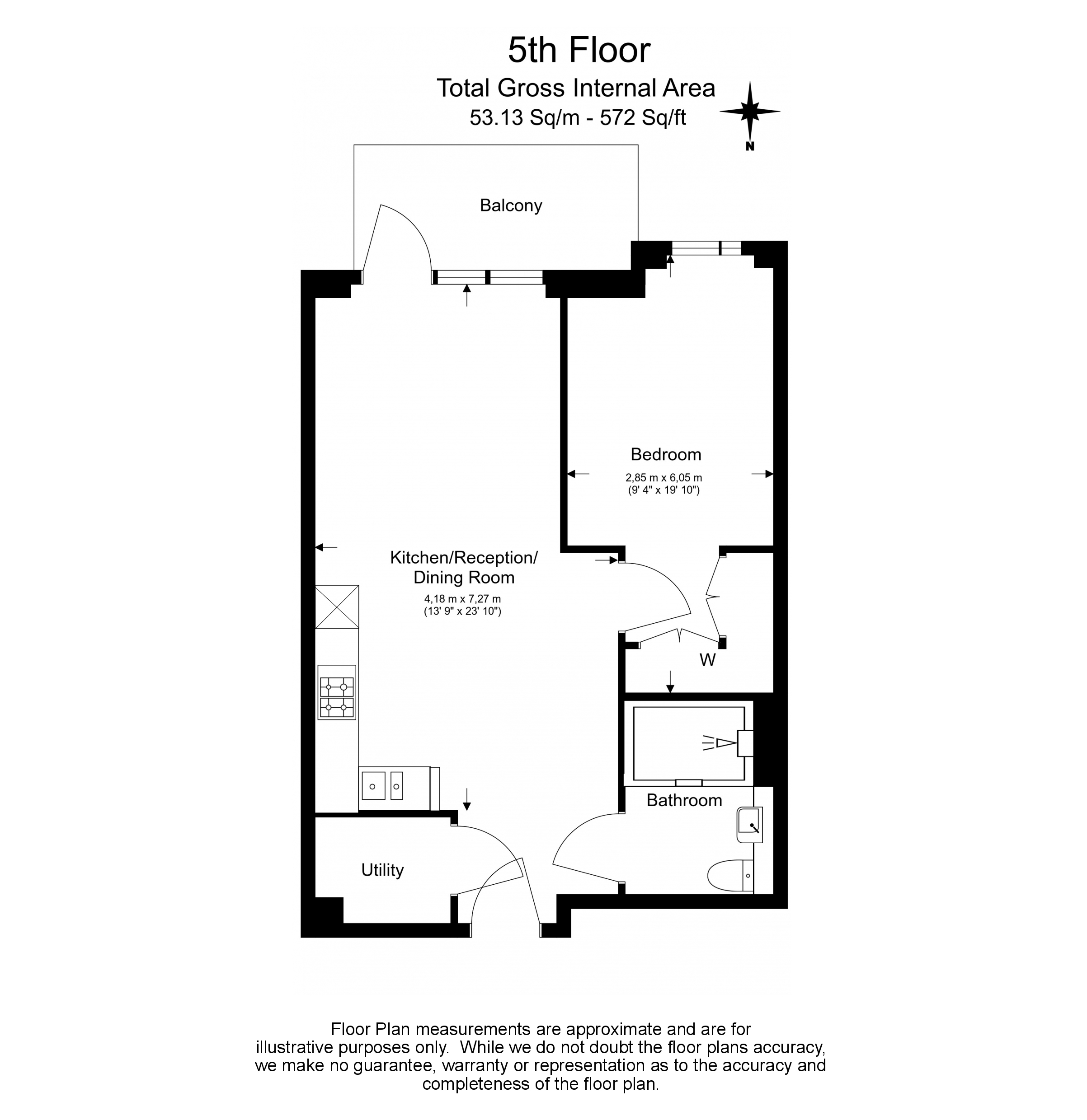 1  bedroom flat to rent in Filmworks Walk, Ealing, W5-Floorplan