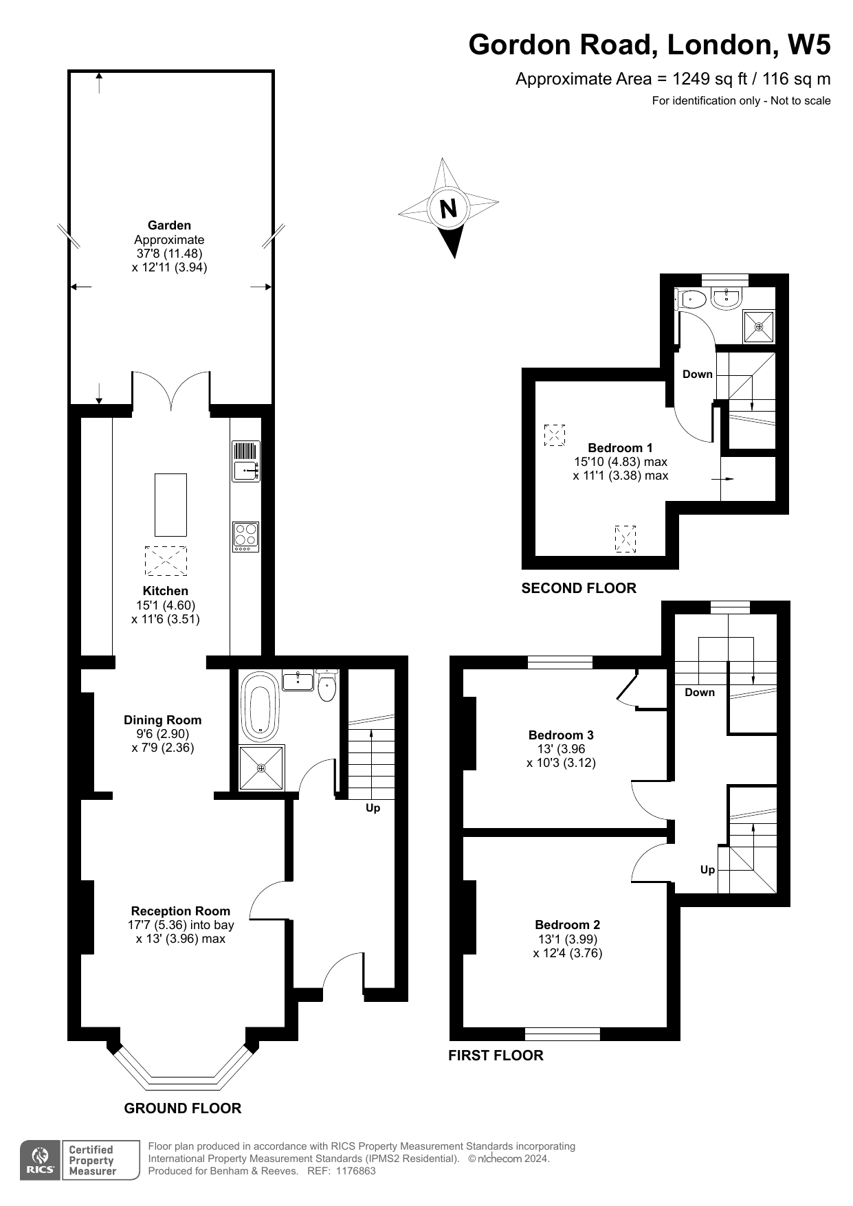 3  bedrooms flat to rent in Gordon Road, Ealing, W5-Floorplan
