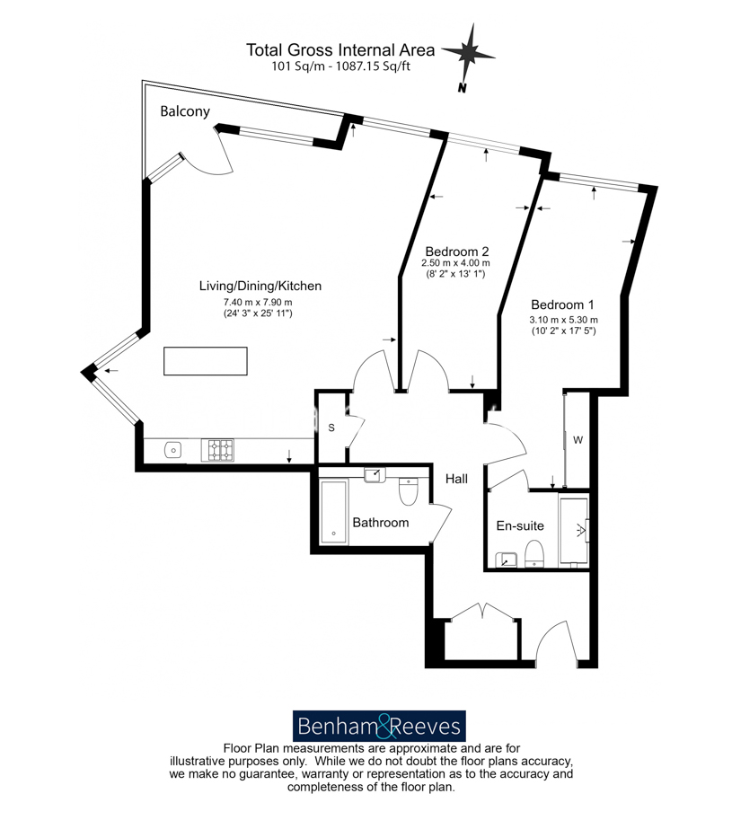 2  bedrooms flat to rent in Longfield Avenue, Ealing, W5-Floorplan