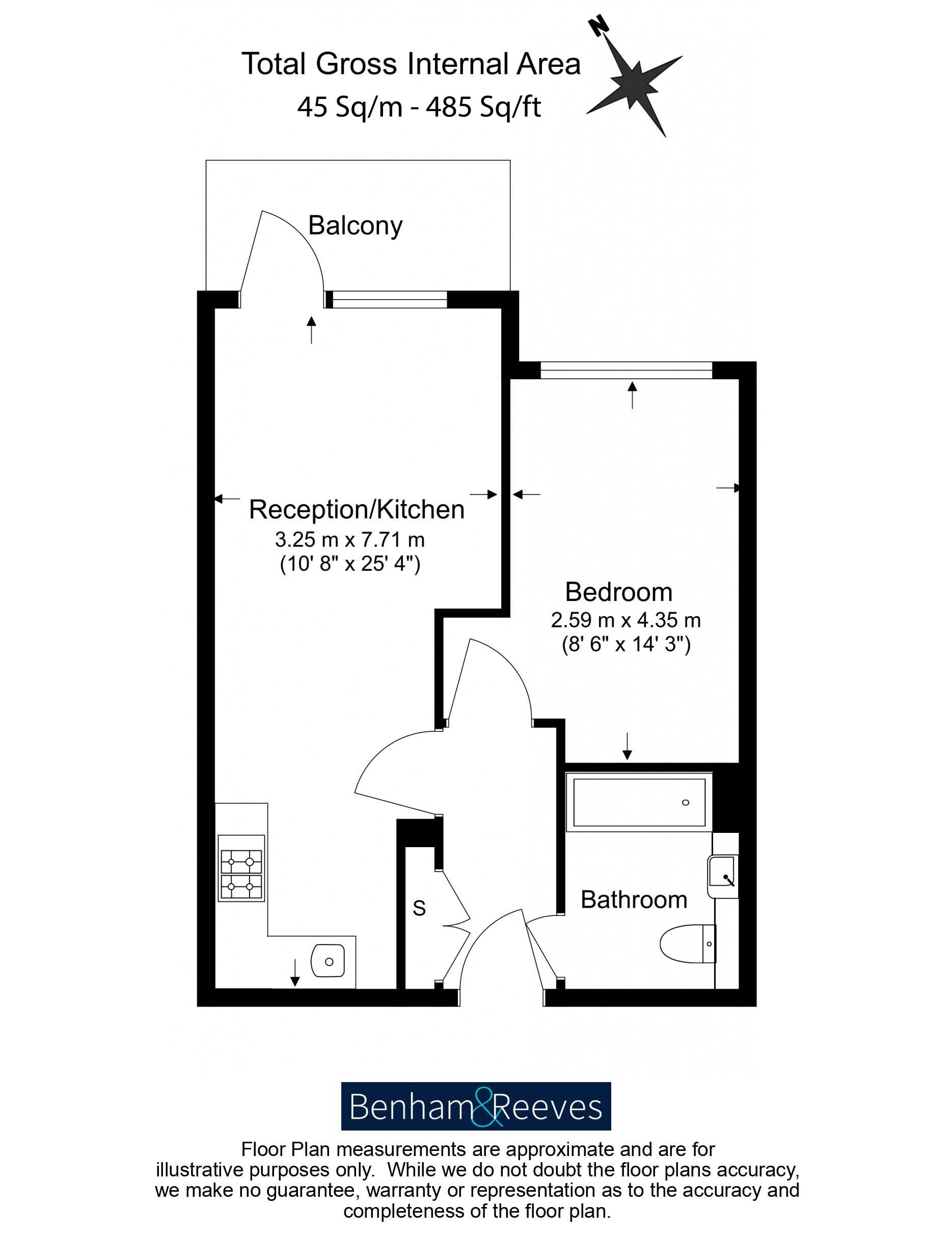 1  bedroom flat to rent in Longfield Avenue, Ealing, W5-Floorplan