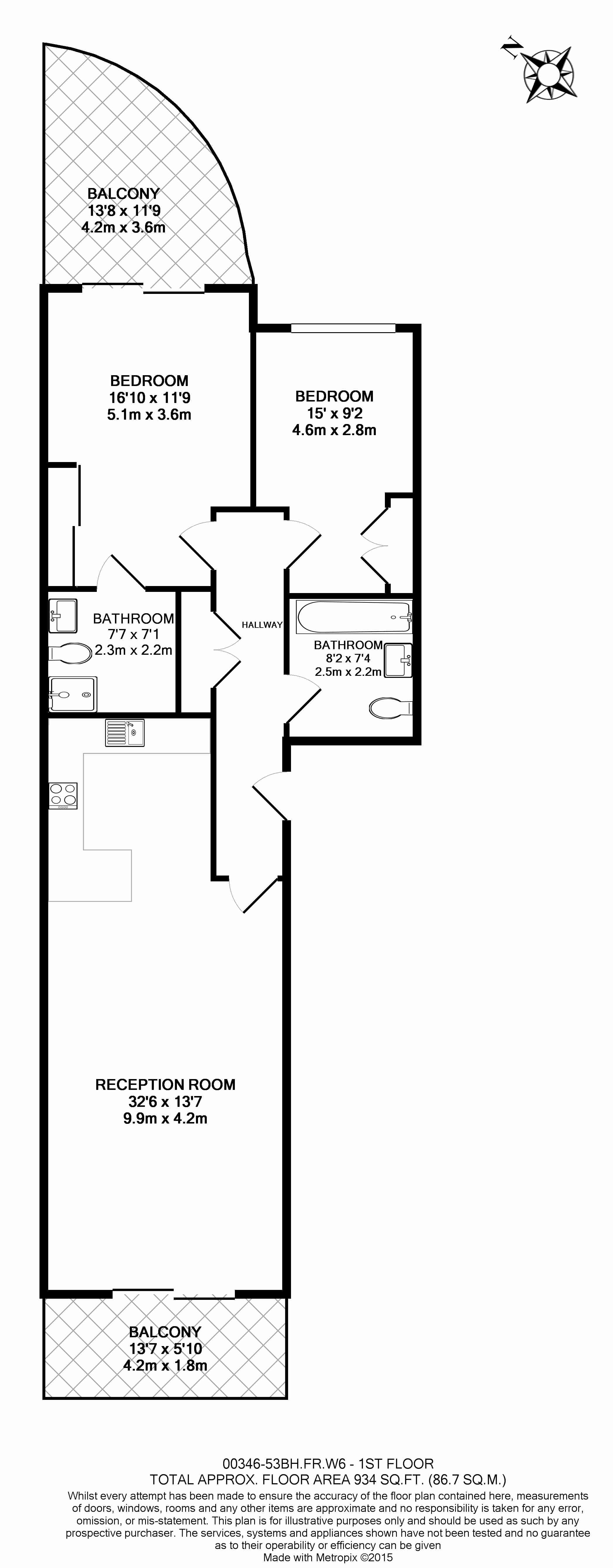 2  bedrooms flat to rent in Fulham Reach, Hammersmith, W6-Floorplan