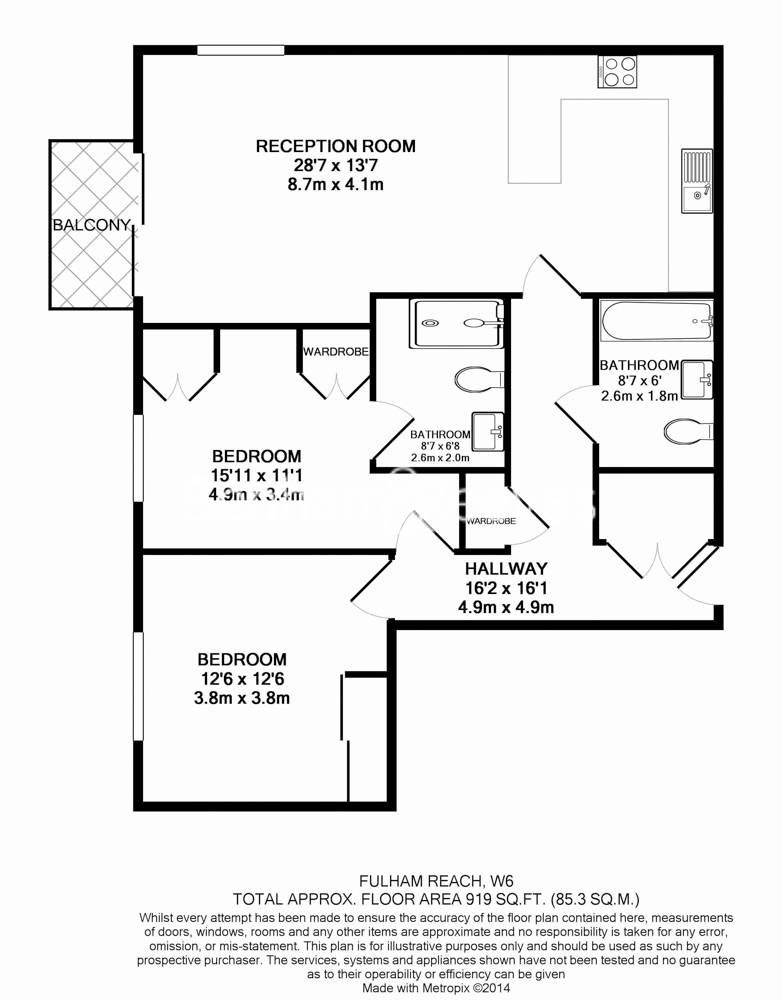 2 bedrooms flat to rent in Distillery Wharf, Hammersmith, W6-Floorplan