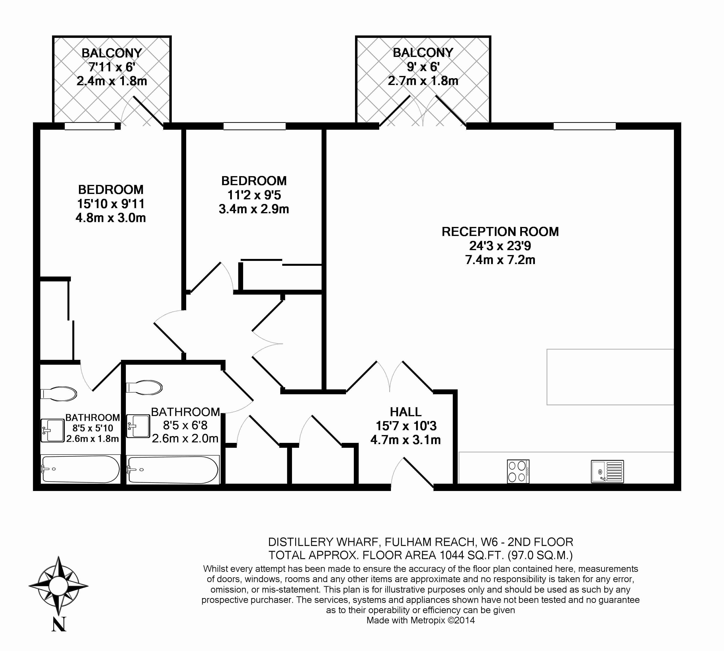 2  bedrooms flat to rent in Distillery Wharf, Tierney Lane, W6-Floorplan