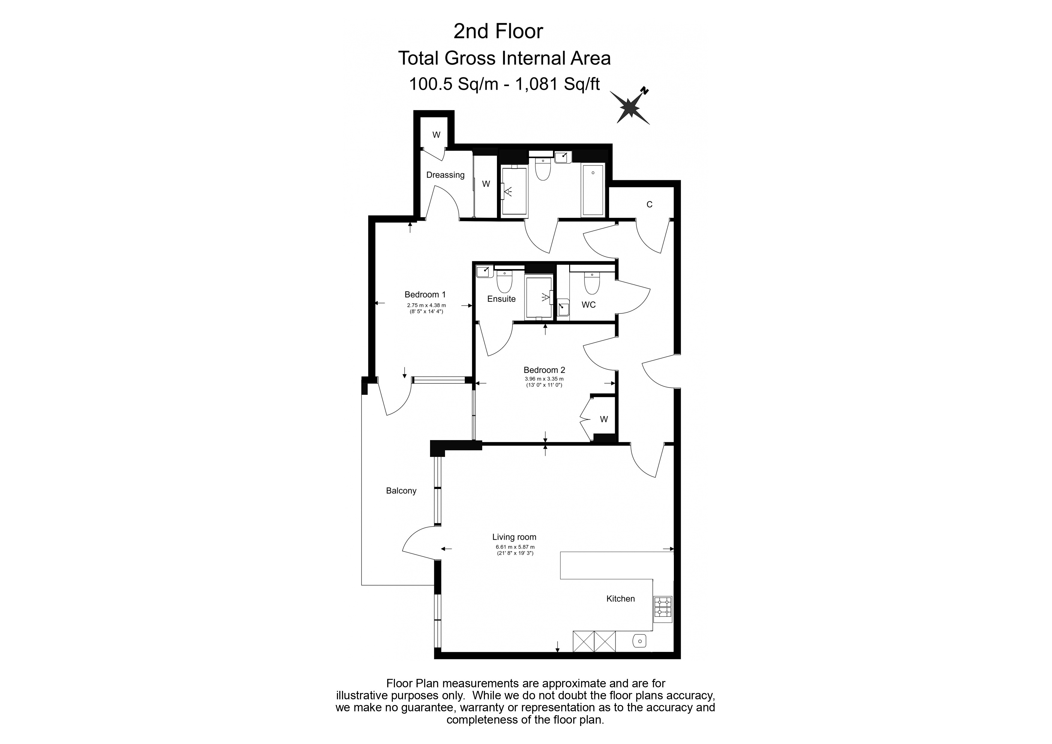 2  bedrooms flat to rent in Distillery Wharf, Fulham Reach, W6-Floorplan