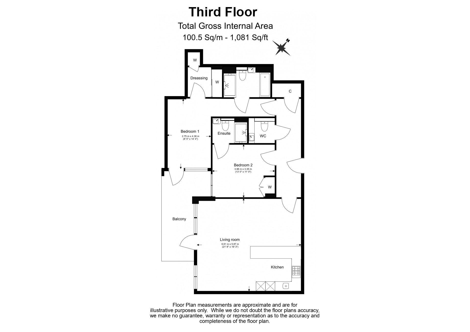 2  bedrooms flat to rent in Fulham Reach, Hammersmith, W6-Floorplan