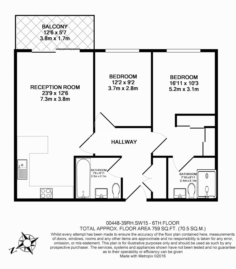 2 bedrooms flat to rent in Stamford Square, Putney, SW15-Floorplan