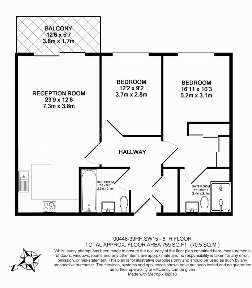 2  bedrooms flat to rent in Stamford Square, Putney, SW15-Floorplan