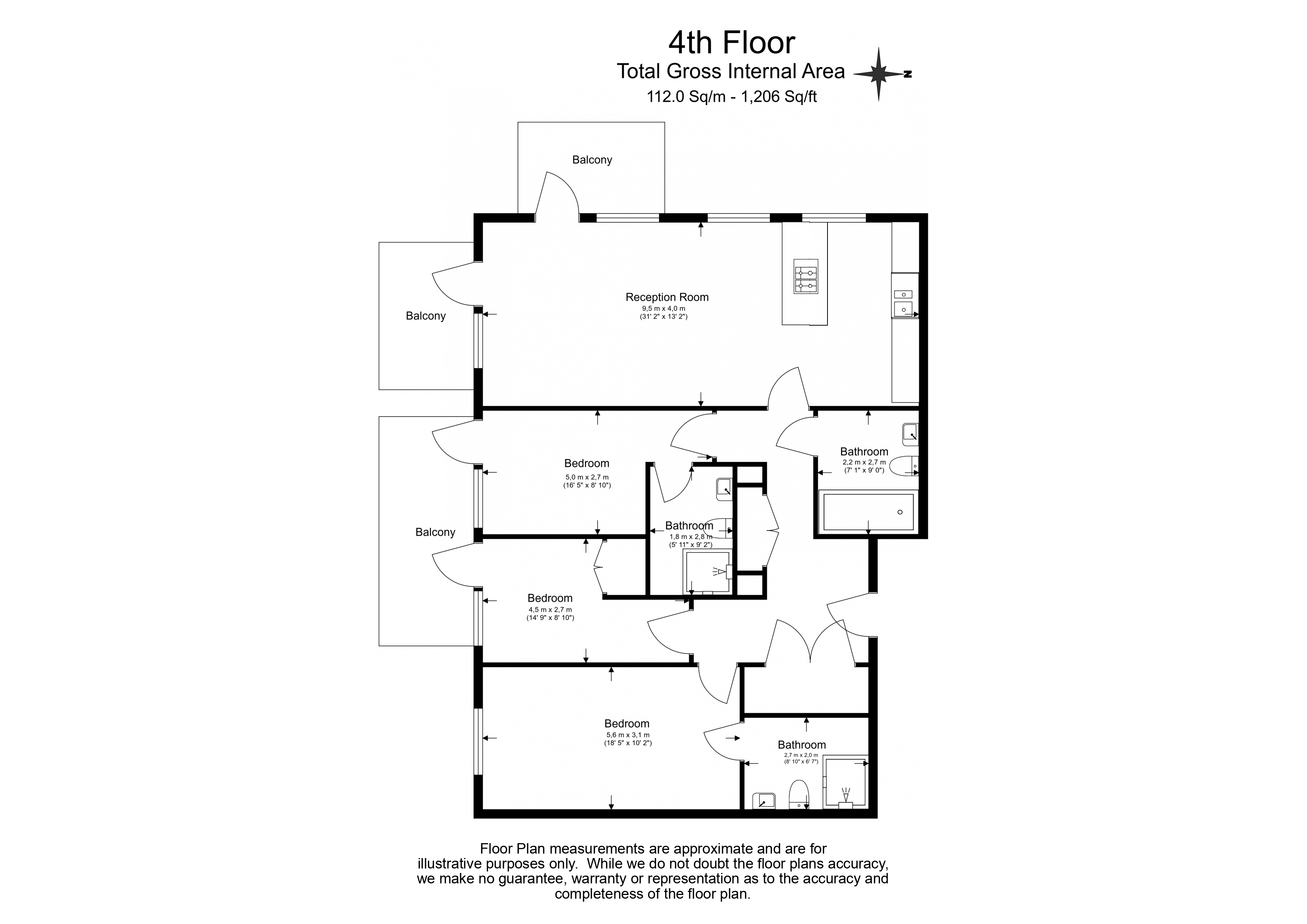 3  bedrooms flat to rent in Parr's Way, Hammermsith, W6-Floorplan