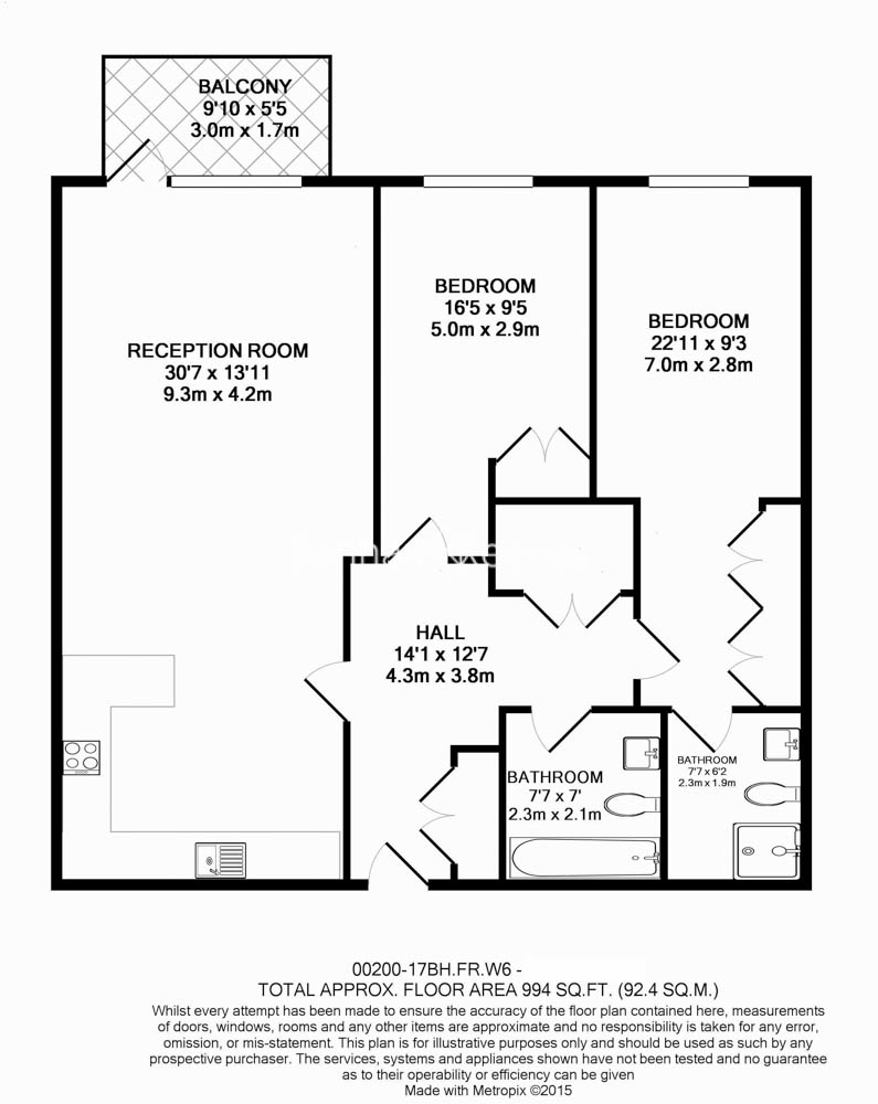 2  bedrooms flat to rent in Brunswick House, Fulham Reach, W6-Floorplan